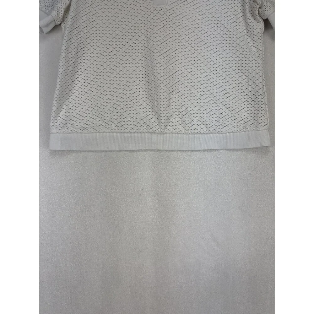 Tory Burch Perforated Knit Polo‎ Top Sz S